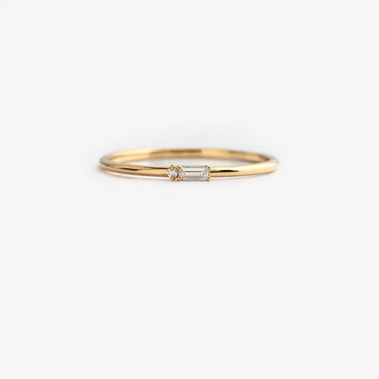 Morse Code Ring, Yellow Gold - Letter "A"