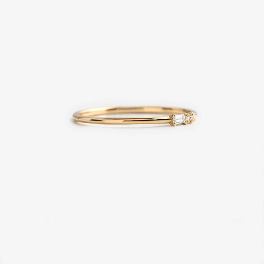 Morse Code Ring, Yellow Gold - Letter "D"