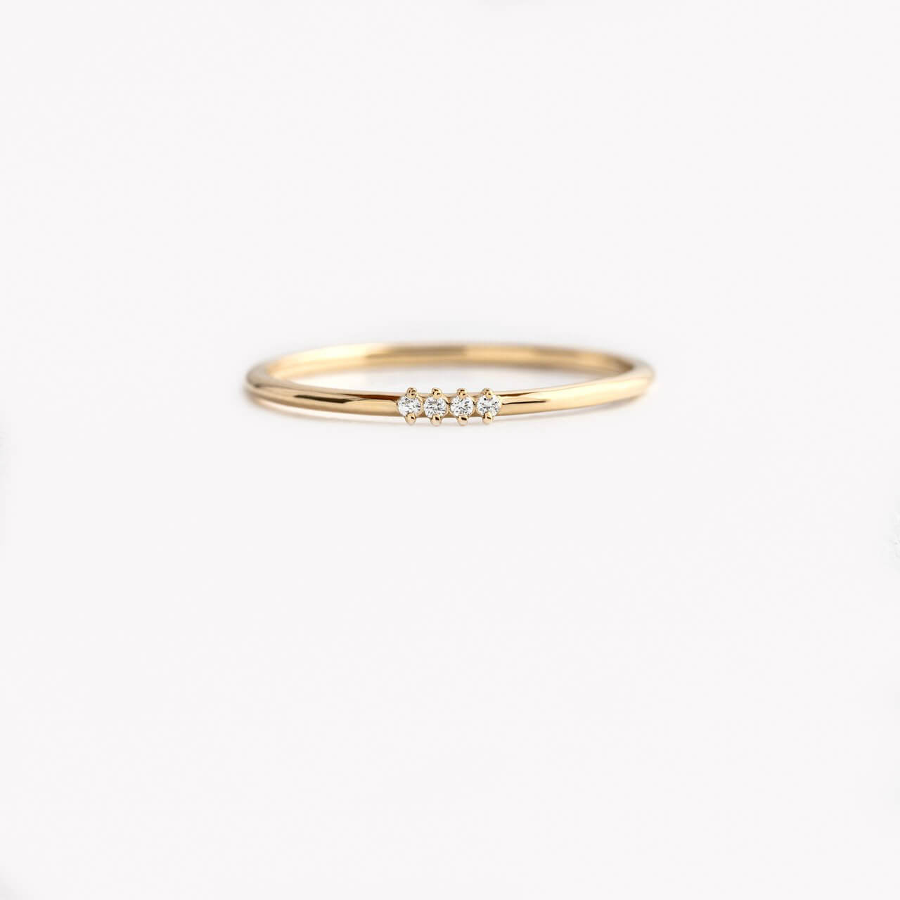 Morse Code Ring, Yellow Gold - Letter "H"