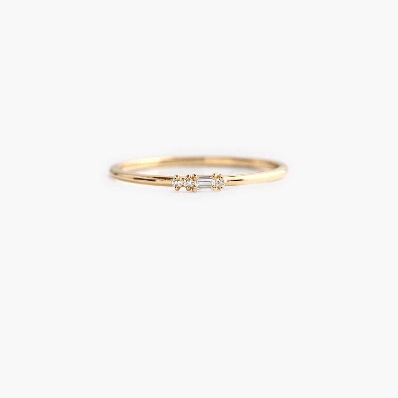 Morse Code Ring, Yellow Gold - Letter "F"