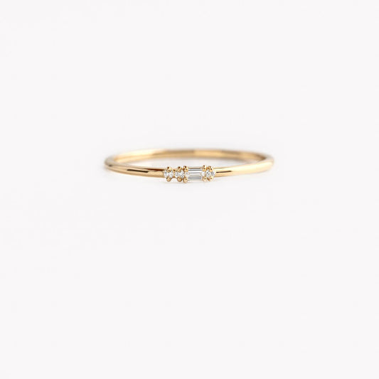 Morse Code Ring, Yellow Gold - Letter "F"
