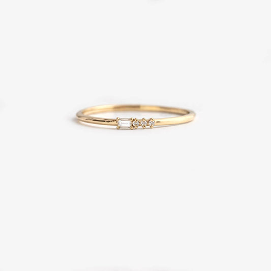 Morse Code Ring, Yellow Gold - Letter "B"