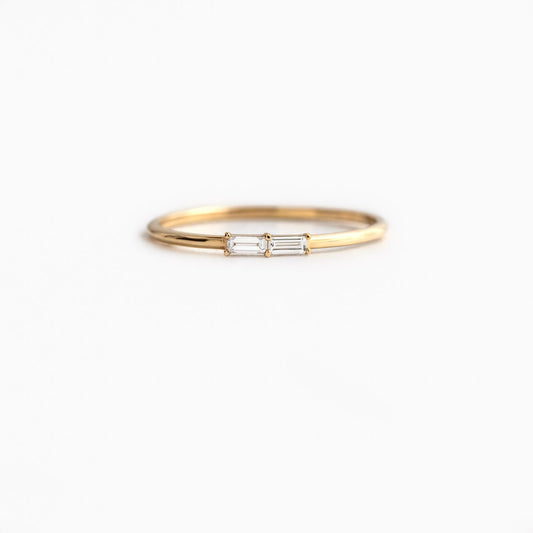 Morse Code Ring, Yellow Gold - Letter "M"