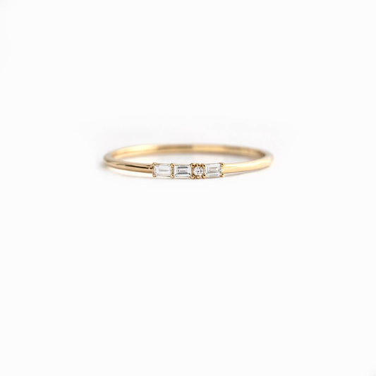 Morse Code Ring, Yellow Gold - Letter "Q"