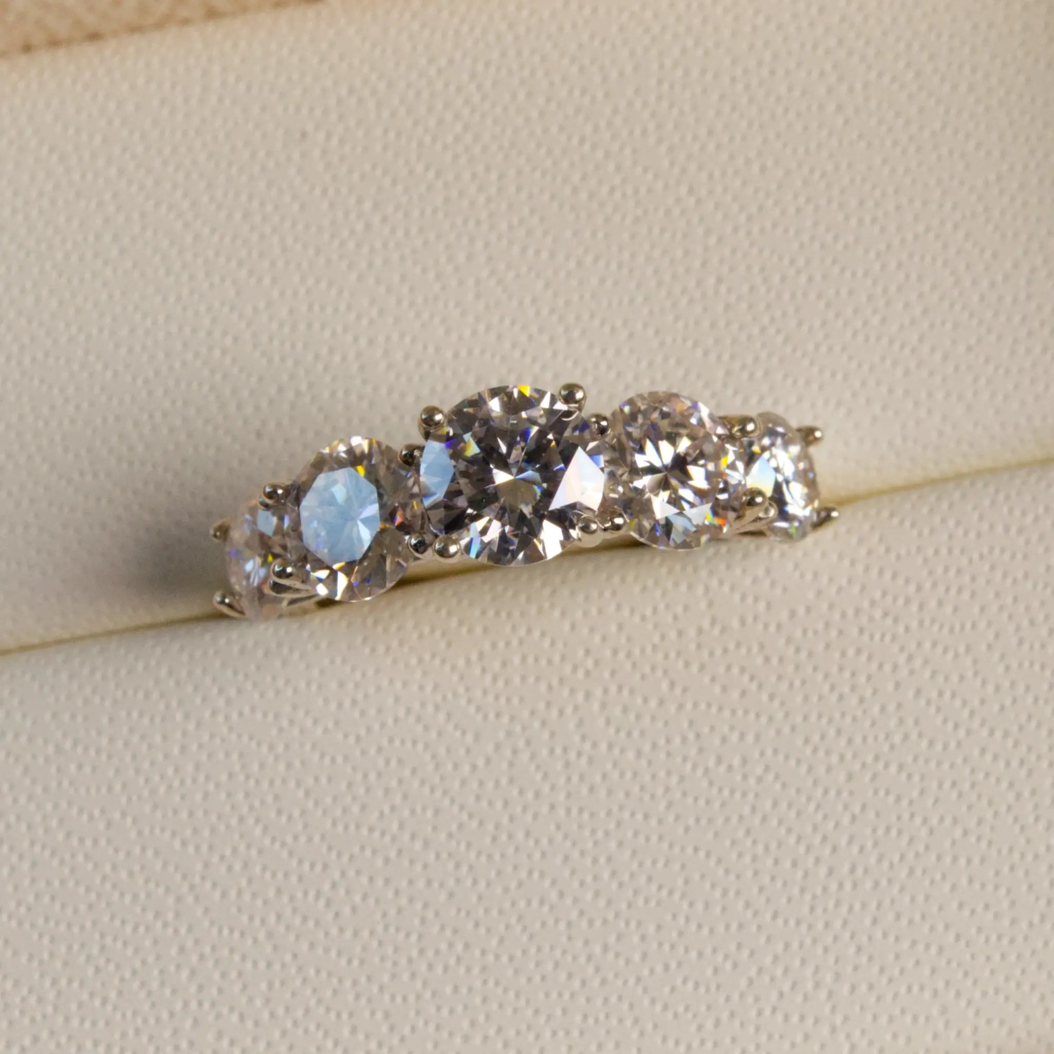 5 Stone Round Diamond Cluster Ring