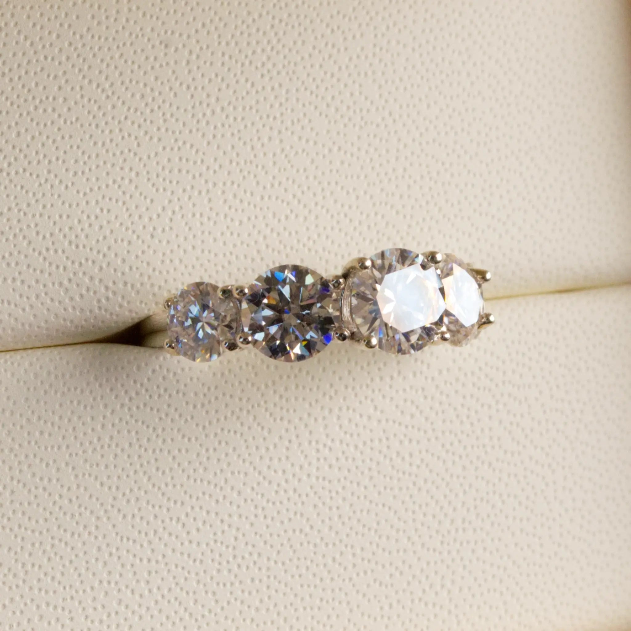 5 Stone Round Diamond Cluster Ring