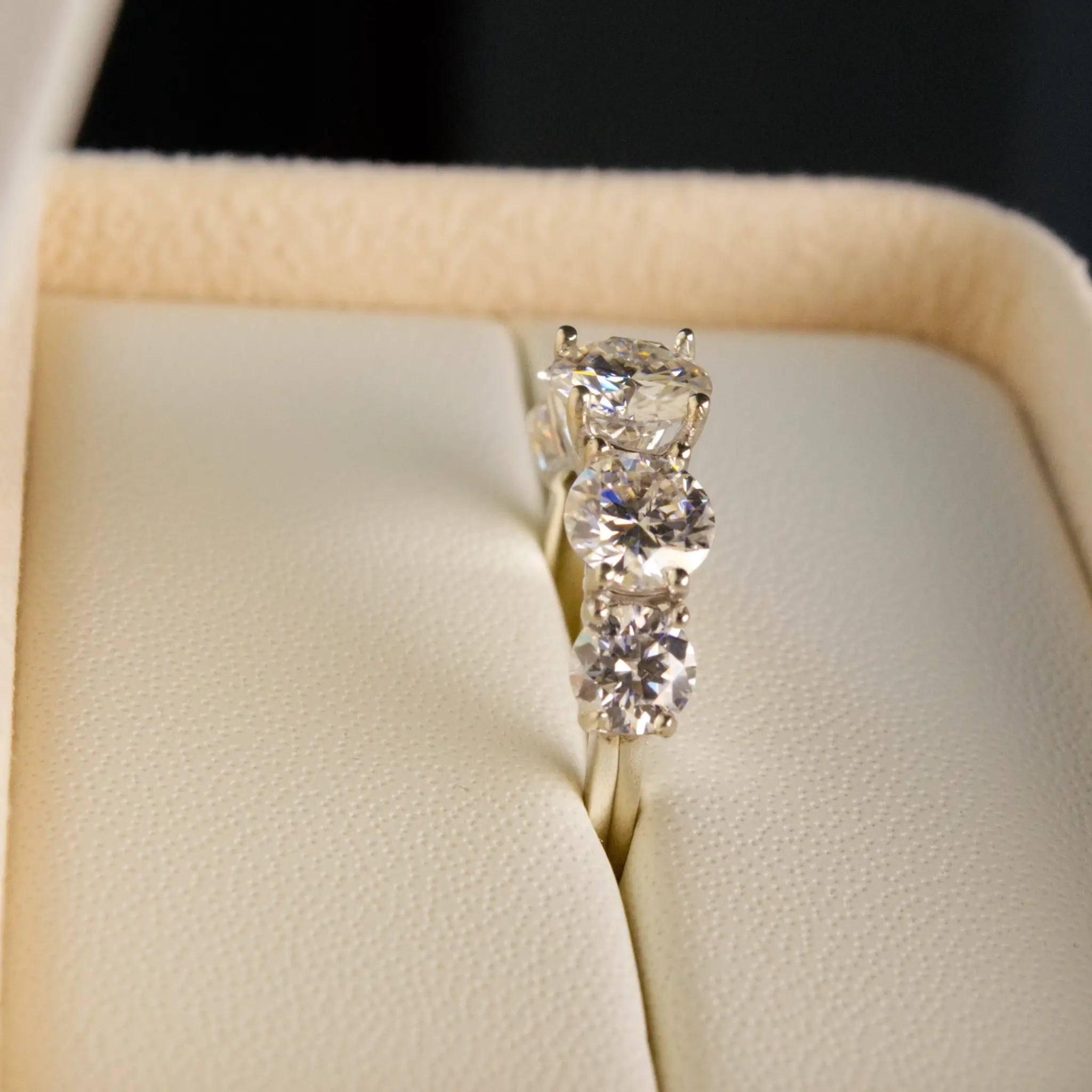 5 Stone Round Diamond Cluster Ring