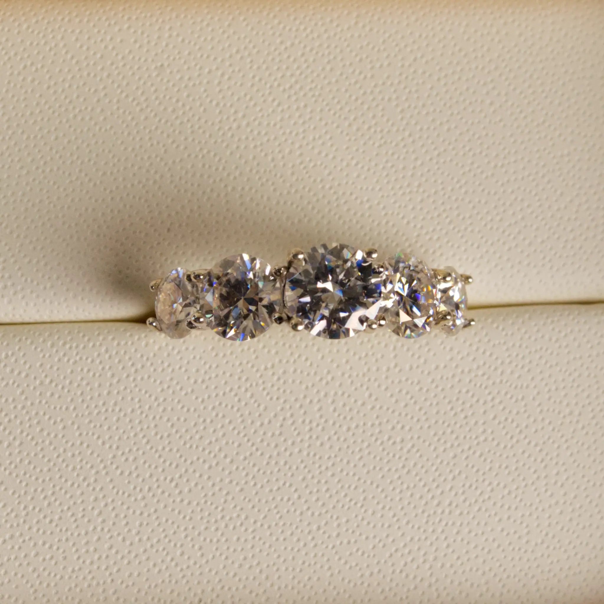 5 Stone Round Diamond Cluster Ring