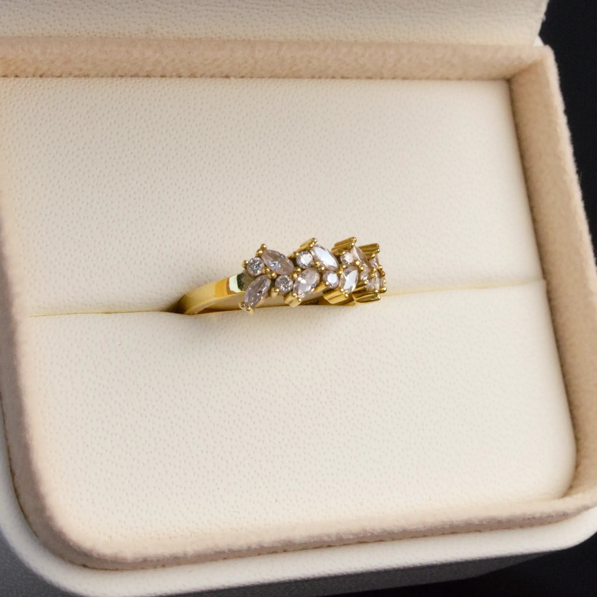 Marquise Eternity band Cluster Ring