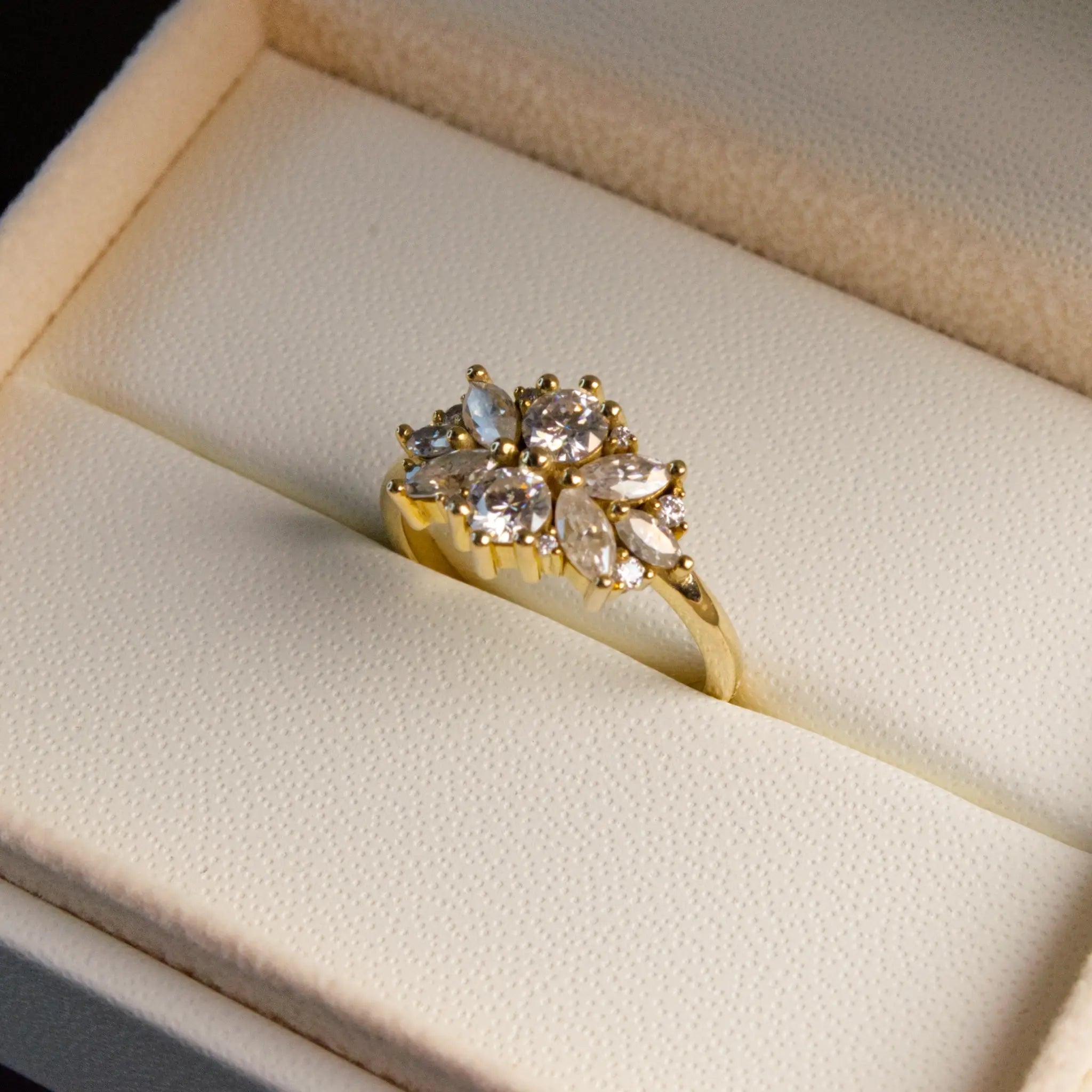 Diamond Cluster Flower RIng