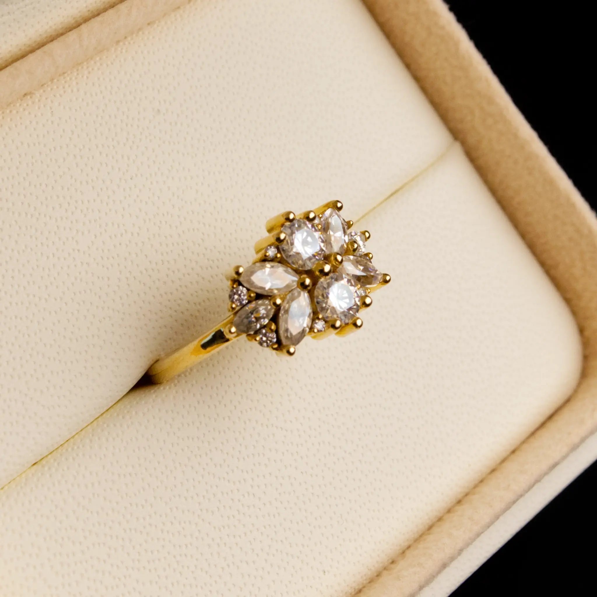 Diamond Cluster Flower RIng
