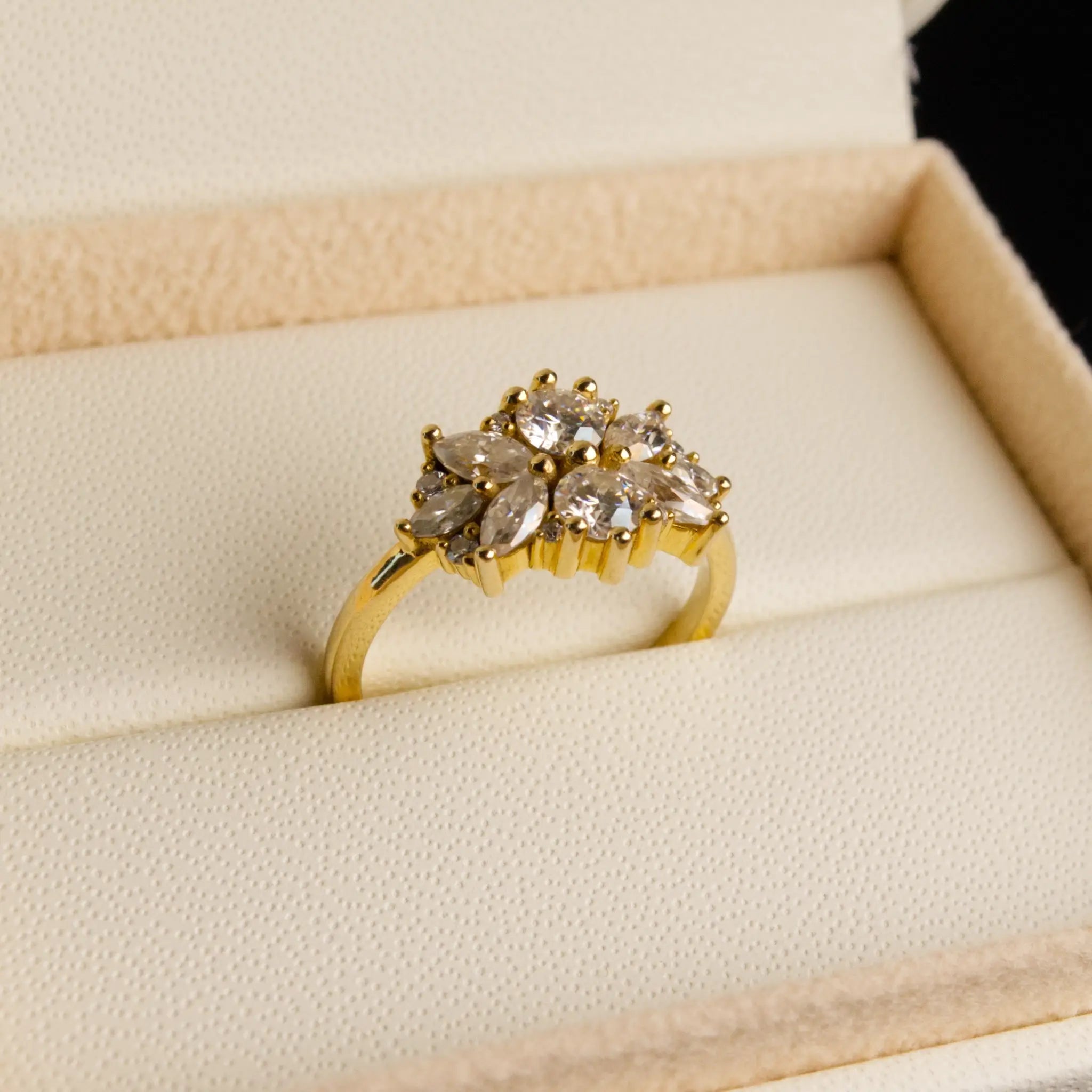 Diamond Cluster Flower RIng