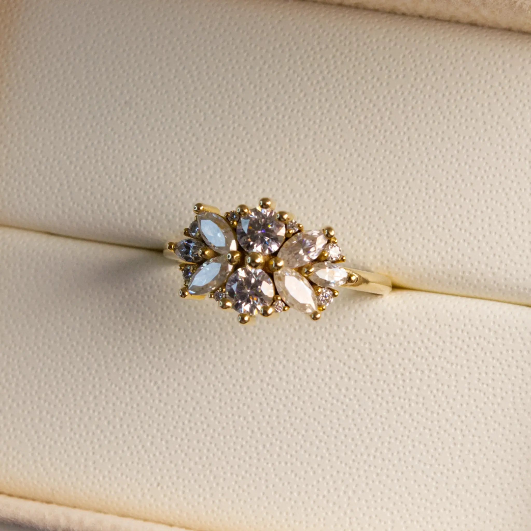 Diamond Cluster Flower RIng