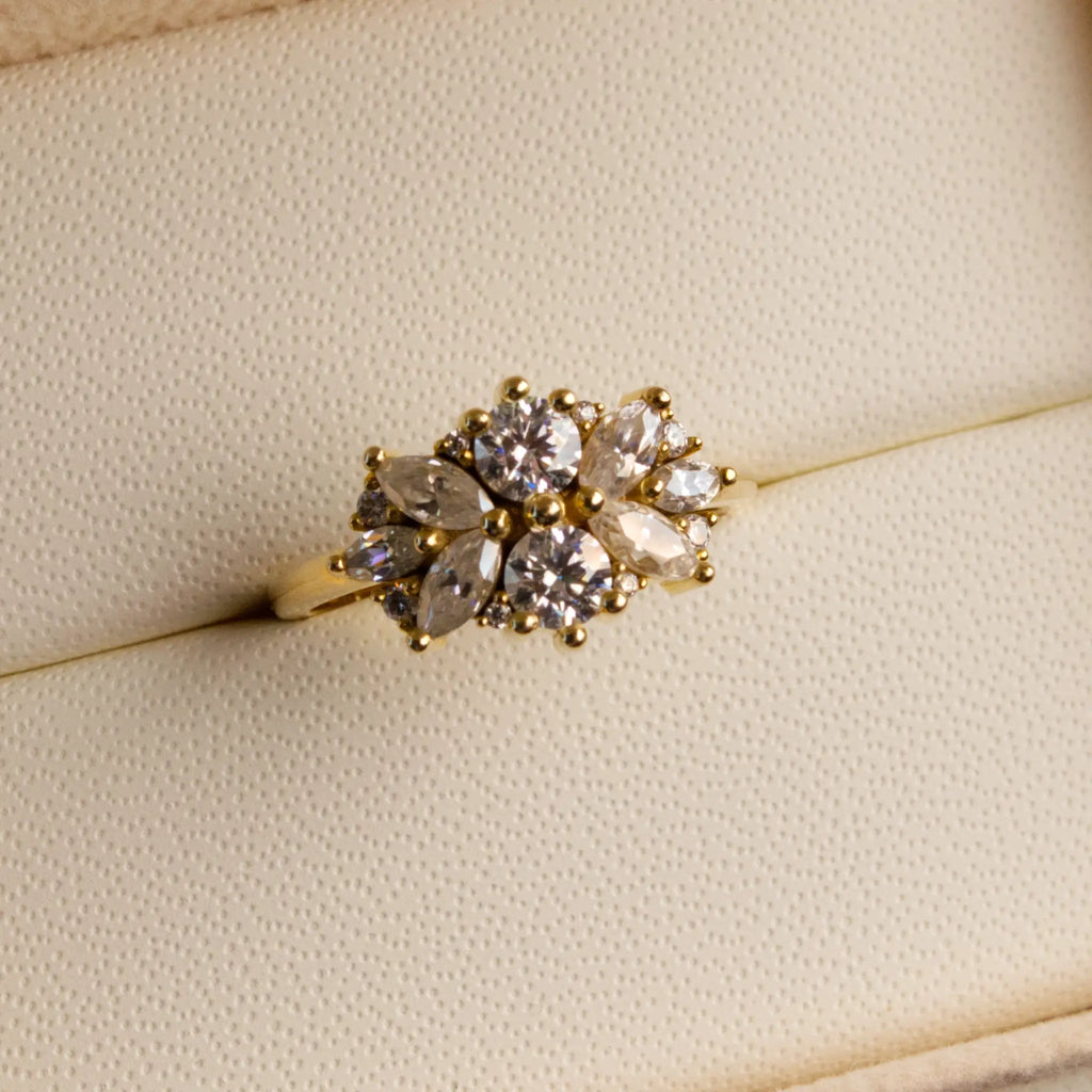 Diamond Cluster Flower RIng