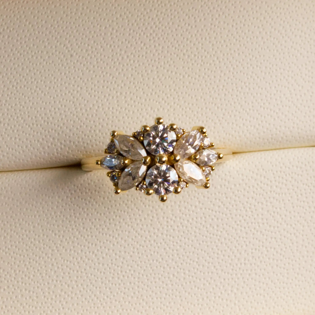 Diamond Cluster Flower RIng