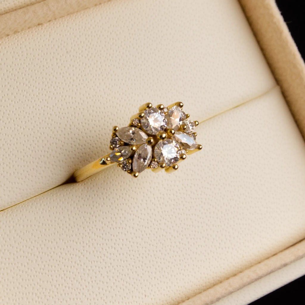 Diamond Cluster Flower RIng