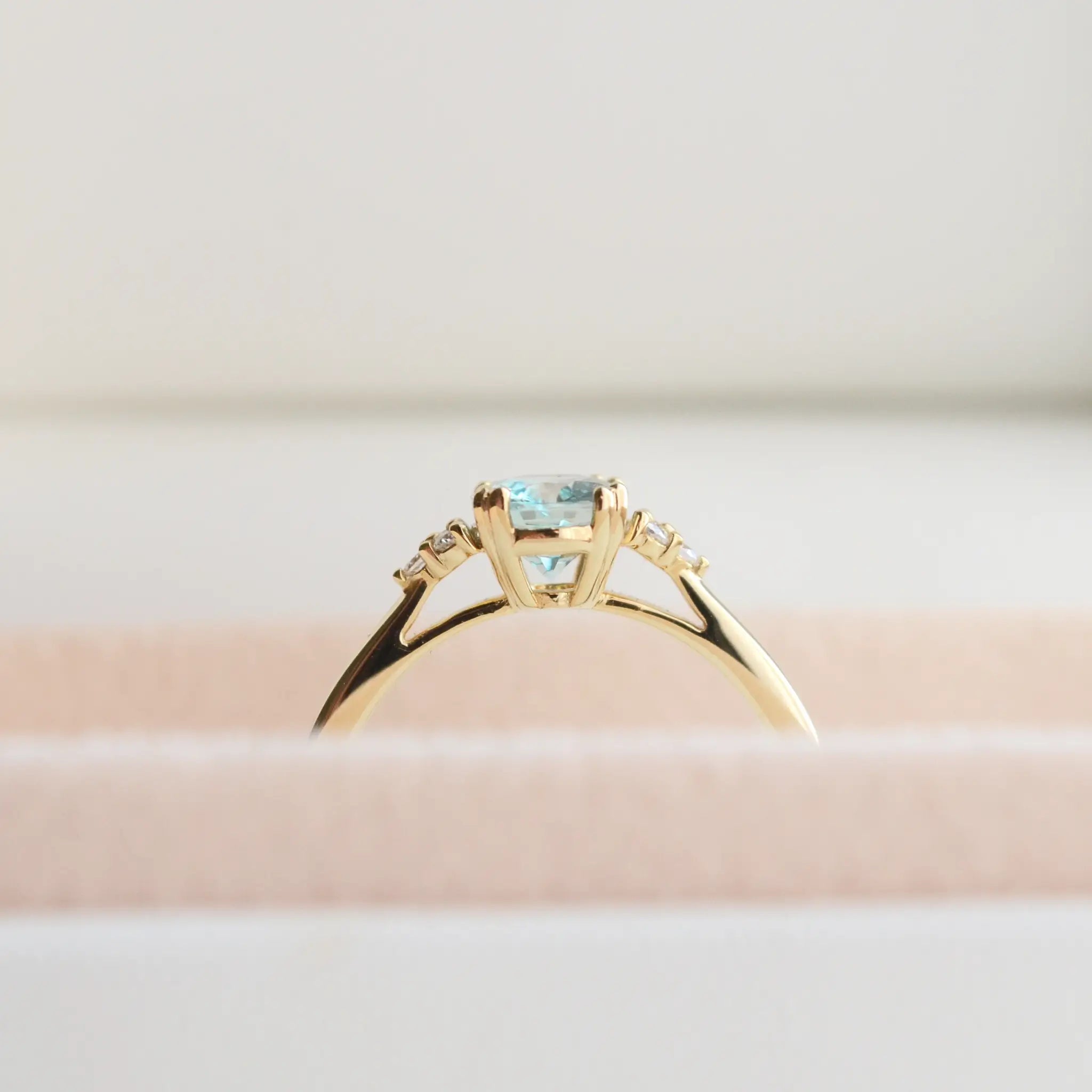 Aquamarine & Diamond Engagement Ring