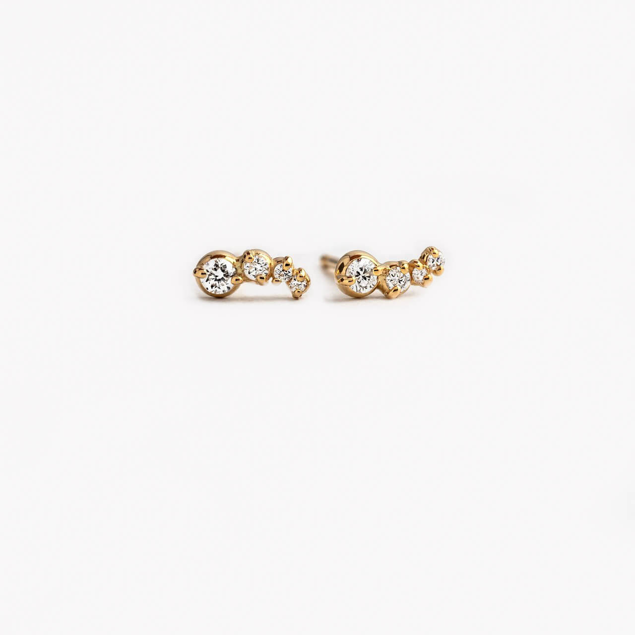 Cluster Earrings, 9-18K Gold