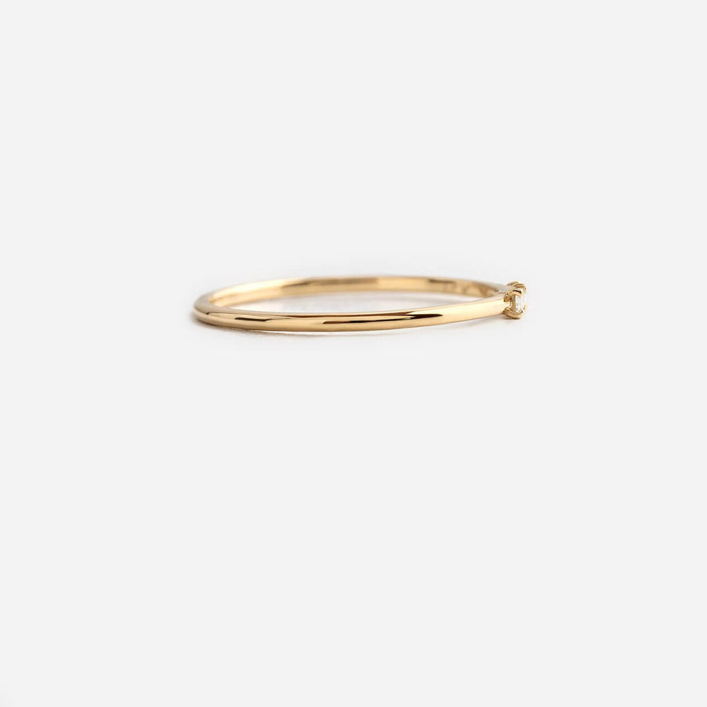 Morse Code Ring, Yellow Gold - Letter "D"