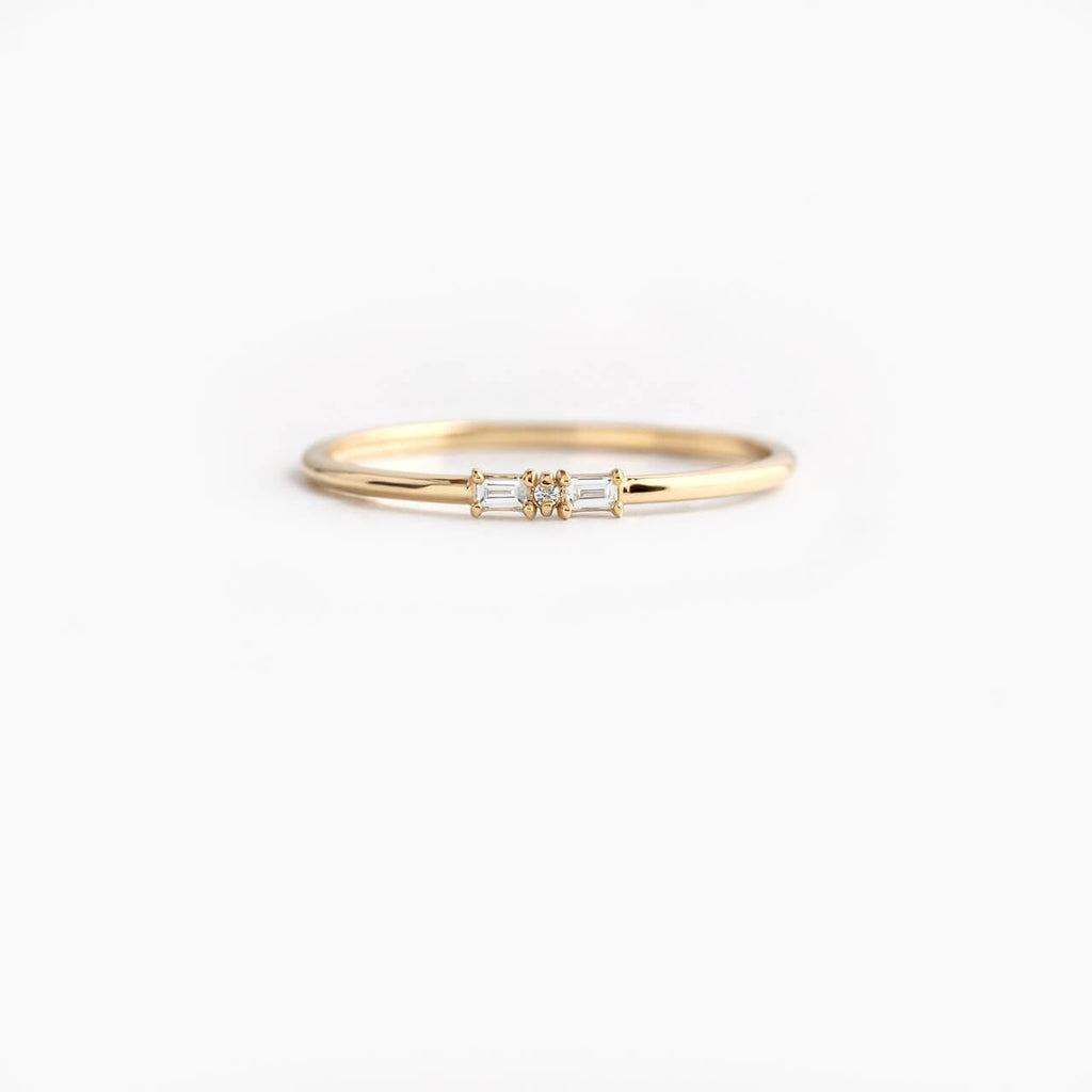 Morse Code Ring, Yellow Gold - Letter "K"