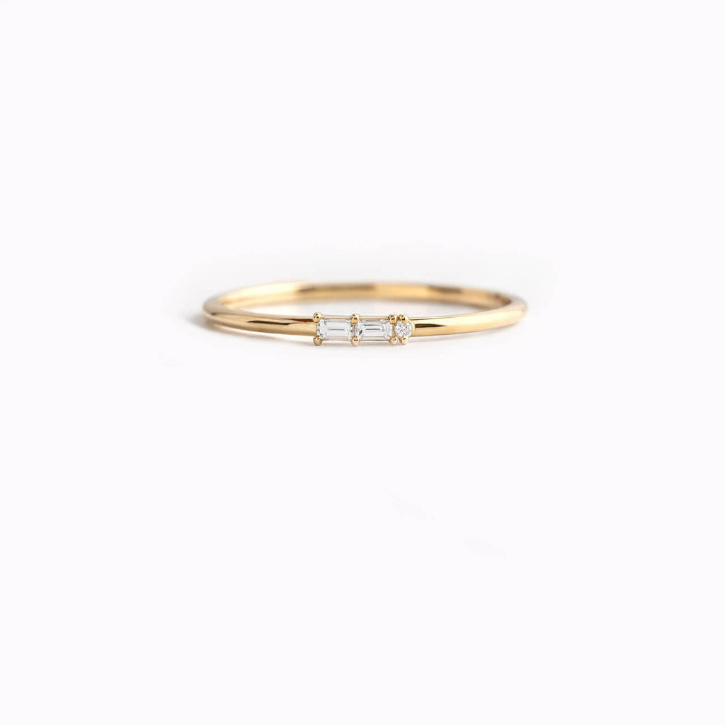 Morse Code Ring, Yellow Gold - Letter "G"