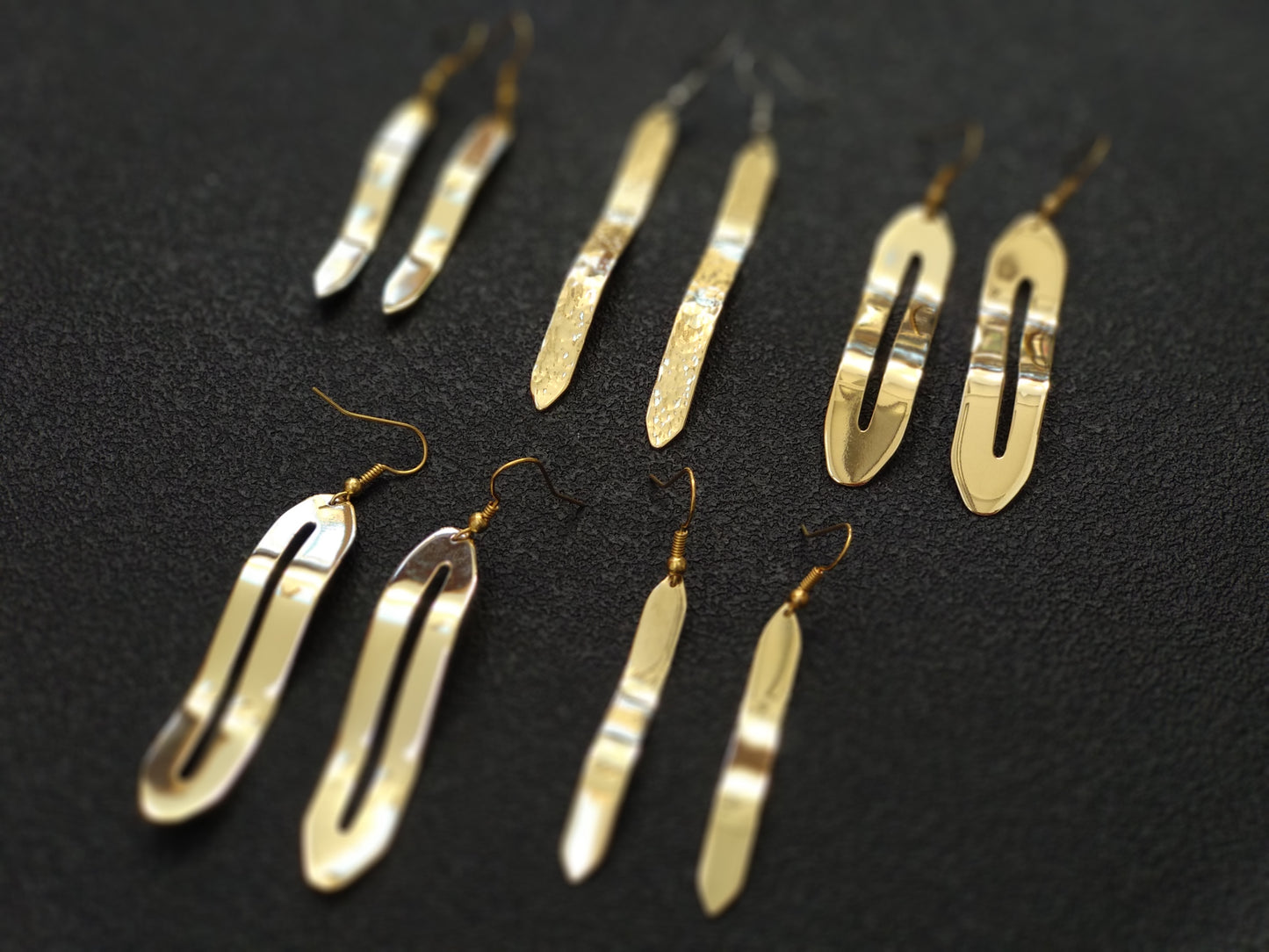 Wave Brass Dangle Earrings (cut-out)