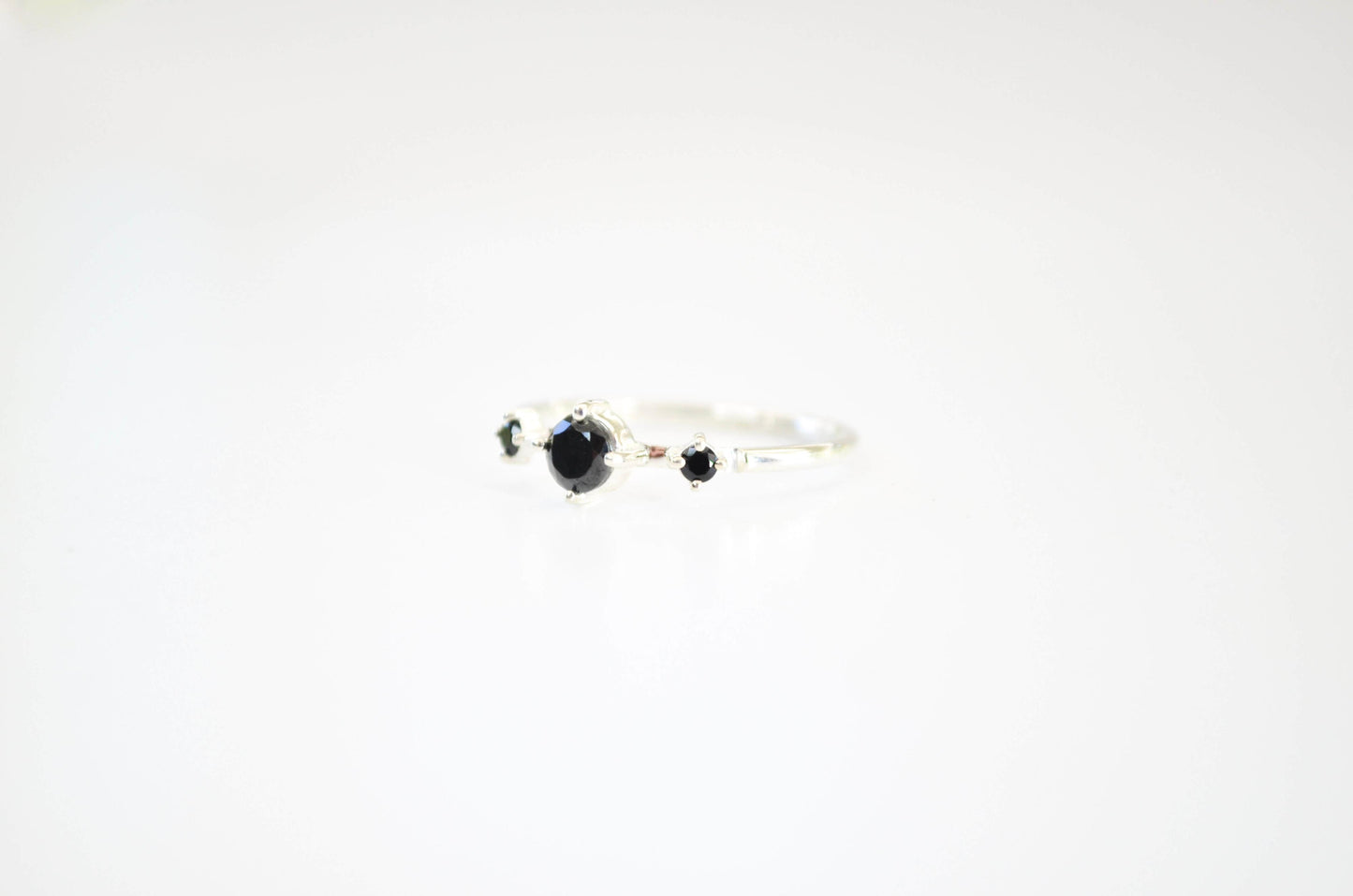 Black Opaque Cluster Ring, 18kt Gold Vermeil (plated)