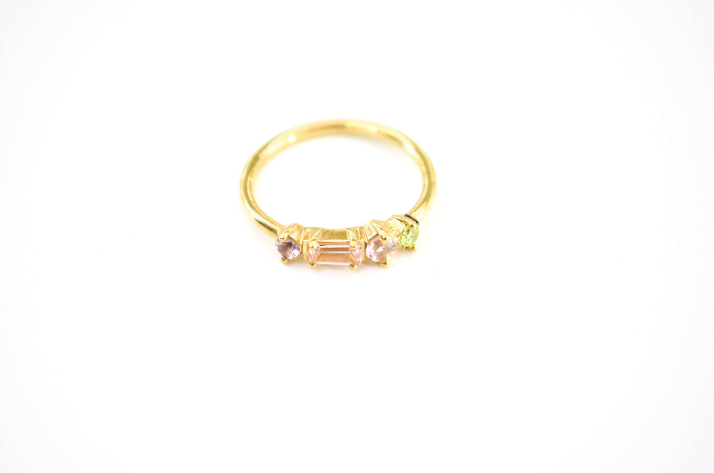 Pink Champagne Cluster Ring, 18k Gold Vermei