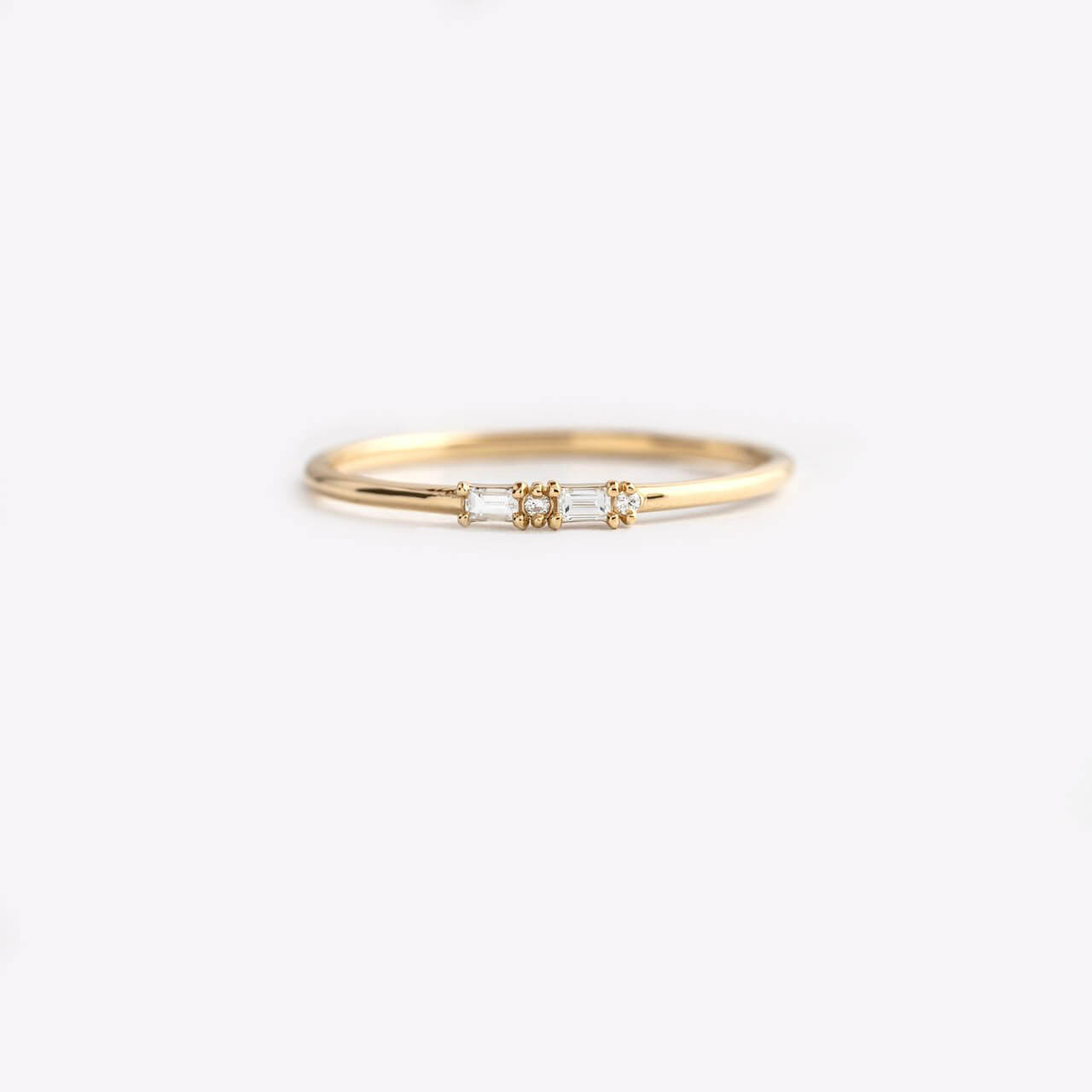 Morse Code Ring, Yellow Gold - Letter "C"