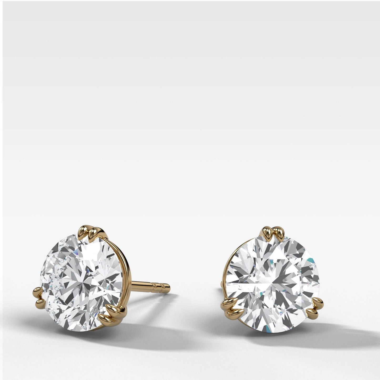 Double Claw Diamond Earrings, 9-18K Gold