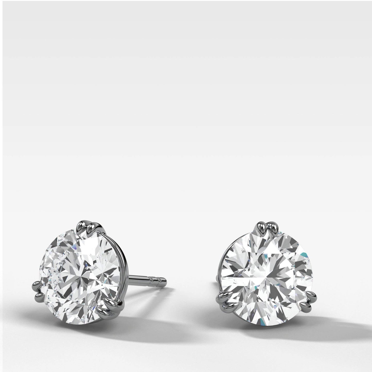Double Claw Diamond Earrings, 9-18K Gold