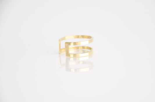 Dainty Gal - Square Outline Brass Ring