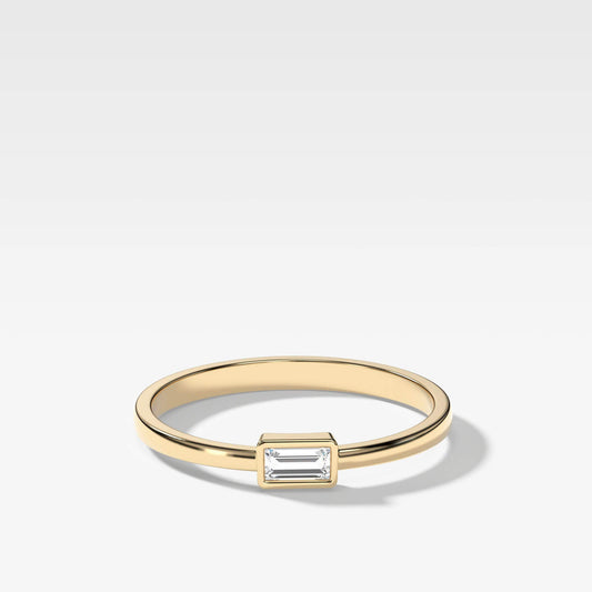 Single BaguetteBand, 9-18K Yellow Gold